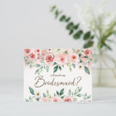 赤面ピンクローズウォーターカラーマイブリーズメイドブライダル 招待状 (スタンド正面)