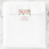 赤面ピンクローズウォーター色ガールベビーシャワー スクエアシール (バッグ)