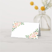 赤面ピンクローズウォーター色植物性フローラ プレイスカード (正面)