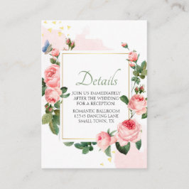 赤面ピンクローズエレガントなフローラ エンクロージャーカード