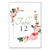 赤面ピンクローズエレガントなフローラ テーブルナンバー (裏面)