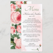 赤面ピンクローズエレガントなフローラ メニュー (正面/裏面)