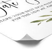 赤面ピンクローズエレガントフローラデイトナイトサイン ポスター (角)