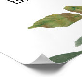 赤面ピンクローズエレガントフローラブライダルシャワー ポスター (角)