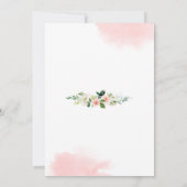 赤面ピンクローズエレファントベビージャーシャワー 招待状 (裏面)