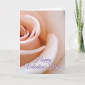 赤面ピンクローズカスタム文字シエレガントックバレンタイン カード (正面)