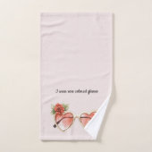 赤面ピンクローズカラーサングラス バスタオルセット (ハンドタオル)