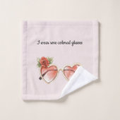 赤面ピンクローズカラーサングラス バスタオルセット (ウォッシュタオル)