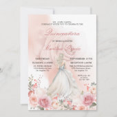 赤面ピンクローズキンセアニラ写真 招待状 (正面)