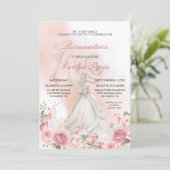 赤面ピンクローズキンセアニラ写真 招待状 (スタンド正面)