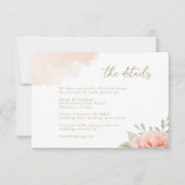 赤面ピンクローズグリーン離れ結婚詳細 招待状 (正面)