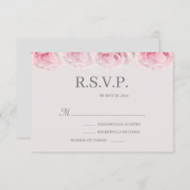赤面ピンクローズグレーエレガントフローラウェディングRSVP 招待状
