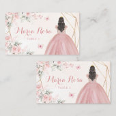 赤面ピンクローズジオメトリックフローラクインセアニラ プレイスカード (正面/裏面)