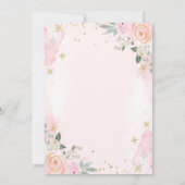 赤面ピンクローズスノーフレークブライダルシャワー 招待状 (裏面)