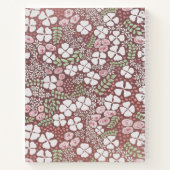 赤面ピンクローズセージグリーンホワイトフローラバラ金ゴールド ノートブック (裏面)