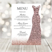 赤面ピンクローズドレスバースデーパーティーブライダルシャワー メニュー