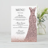 赤面ピンクローズドレスバースデーパーティーブライダルシャワー メニュー (スタンド正面)