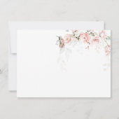 赤面ピンクローズハミングバードグリーンリー ノートカード (裏面)