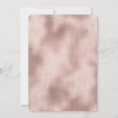 赤面ピンクローズパーソナライズされた結婚金ゴールド 招待状 (裏面)