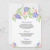 赤面ピンクローズパープルアジサイフローラズ 招待状 (裏面)