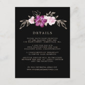 赤面ピンクローズパープルゴールドウェディングゲスト詳細 エンクロージャーカード (正面)