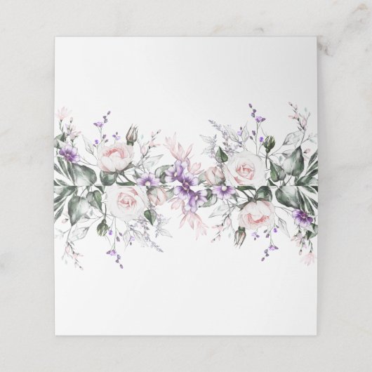 赤面ピンクローズパープルワイルドフラワーズプレイスカード プレイスカード (外部開封)