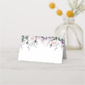 赤面ピンクローズパープルワイルドフラワーズプレイスカード プレイスカード (正面)