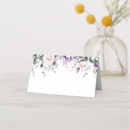 赤面ピンクローズパープルワイルドフラワーズプレイスカード プレイスカード