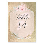 赤面ピンクローズピンク&金ゴールド テーブルナンバー (裏面)