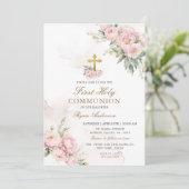 赤面ピンクローズファースト・ホリー・コミュニオン 招待状 (スタンド正面)