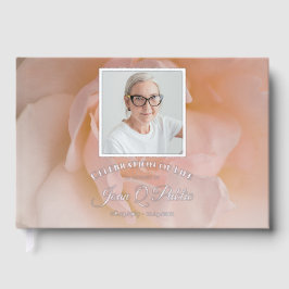 赤面ピンクローズフラワーお祝いオブ・ライフ ゲストブック