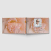 赤面ピンクローズフラワーお祝いオブ・ライフ ゲストブック (全面)