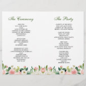 赤面ピンクローズフラワーズ結婚式 プログラム (裏面)