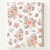 赤面ピンクローズフラワーフローラファミリー調理師レシピ ノートブック (裏面)