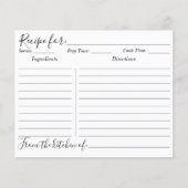 赤面ピンクローズフラワーフローラベーキングレシピカード (正面)