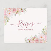 赤面ピンクローズフラワーフローラ料理レシピカード (裏面)