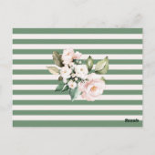 赤面ピンクローズフローラありがとう披露宴カード ポストカード (裏面)