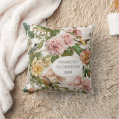 赤面ピンクローズフローラおばあちゃんに昇格エレガント クッション (ブランケット)