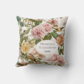 赤面ピンクローズフローラおばあちゃんに昇格エレガント クッション (裏面)