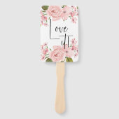 赤面ピンクローズフローラはドレスにYesを言う ハンドファン (正面)