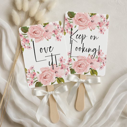 赤面ピンクローズフローラはドレスにYesを言う ハンドファン