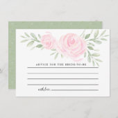 赤面ピンクローズフローラアドバイスカード アドバイスカード (正面/裏面)