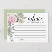 赤面ピンクローズフローラアドバイスカード アドバイスカード (正面/裏面)