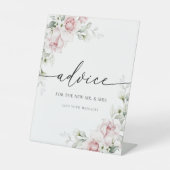 赤面ピンクローズフローラアドバイス標識 台座サイン (正面)