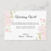 赤面ピンクローズフローラア結婚ートの願い井戸 エンクロージャーカード (正面)