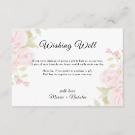 赤面ピンクローズフローラア結婚ートの願い井戸 エンクロージャーカード