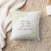 赤面ピンクローズフローラウォーター結婚カラー クッション (ブランケット)