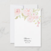 赤面ピンクローズフローラウォーター結婚カラー サンキューカード (裏面)