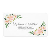 赤面ピンクローズフローラウォーター結婚カラー ラベル (正面)