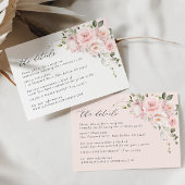 赤面ピンクローズフローラエレガントウェディングRSVPカード 出欠カード